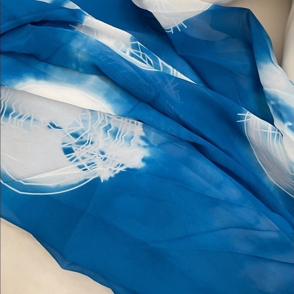 Ocean Blue Midi Open Kimono - Picture 3 of 3